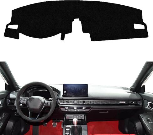 Dash Cover Fit for Honda Civic Type R FL5 2022 2023 2024 2025 2026,Dash Cover Pad,Custom Faux Suede/Non-Slip/Black line in Saudi Arabia