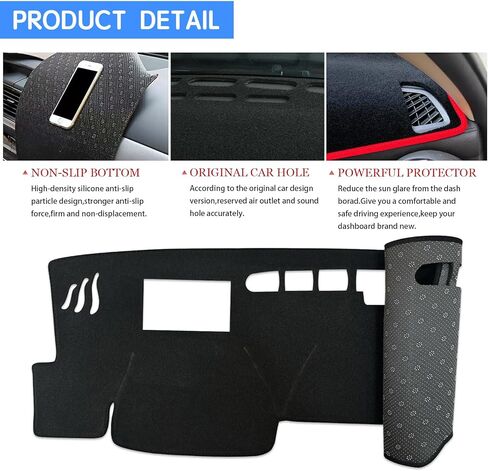 Dashboard Cover Dash Mat Pad Compatible with Toyota Camry 2025 2026 Dash Cover Protector (Black Trim) in Kuwait