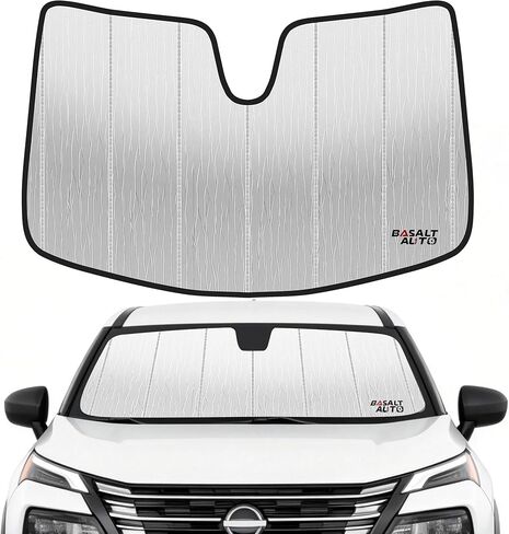 2021-2025 Rogue Windshield Sun Shade Compatible for 2021-2025 Nissan Rogue (Does Not Fit Rogue Sport) Reflective Foldable Front Sun Visor Sunshade Protector with Storage Bag Keep Interior Cool in Saudi Arabia