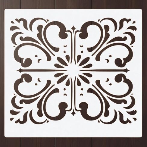 Floor Tile Stencil – Geometric Pattern Design Template Reusable Art Stencil for Painting, Wall Stenciling, Crafting and DIY Home Decor Projects in Saudi Arabia