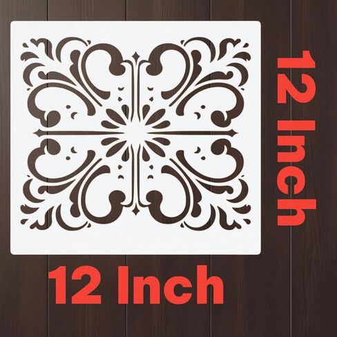 Floor Tile Stencil – Geometric Pattern Design Template Reusable Art Stencil for Painting, Wall Stenciling, Crafting and DIY Home Decor Projects in Saudi Arabia