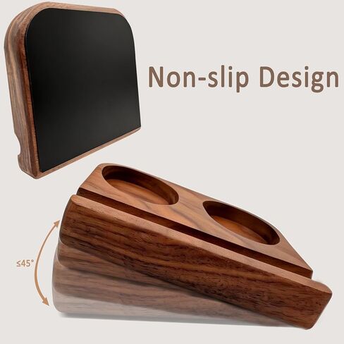 Wooden Tilting Calligraphy Pen Holder with 2 Glass Ink Bottle Container, Calligraphy Oblique Nib Holder Stand Base Set, Non-Slip Base Ink Bottle Holder for Dip Pen, Desktop Table Decoration in Kuwait