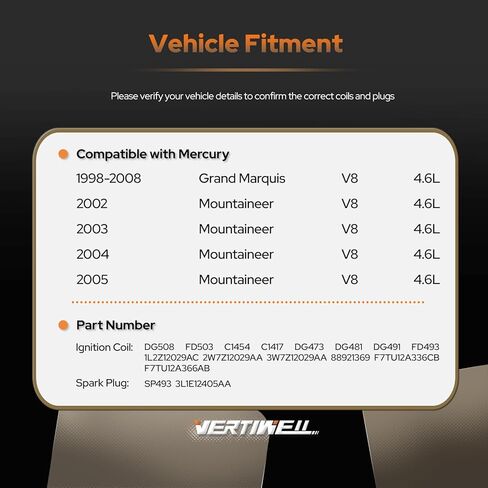 مجموعة من 8 ملفات إشعال وشمعات إشعال بلاتينية متوافقة مع Ford F150 E150 E250 Expedition Explorer Mustang Lincoln Navigator Mercury Mountaineer 1998-2008 4.6L 5.4L V8 يستبدل FD503 SP493 in Kuwait