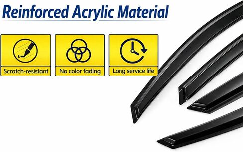 Smoked Window Visors Deflectors Rain Guards for 2014-2018 Chevrolet Silverado/GMC Sierra Double Cab Only in Kuwait