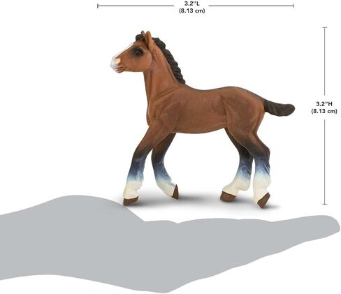 Safari Ltd. تمثال Clydesdale Foal - شخصية حصان بلاستيكية نابضة بالحياة مقاس 3.5 سم - لعبة تعليمية للأولاد والبنات والأطفال من سن 3 سنوات فما فوق in Kuwait