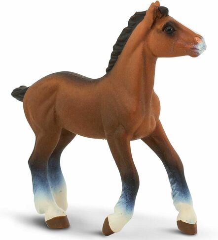 Safari Ltd. تمثال Clydesdale Foal - شخصية حصان بلاستيكية نابضة بالحياة مقاس 3.5 سم - لعبة تعليمية للأولاد والبنات والأطفال من سن 3 سنوات فما فوق in Kuwait