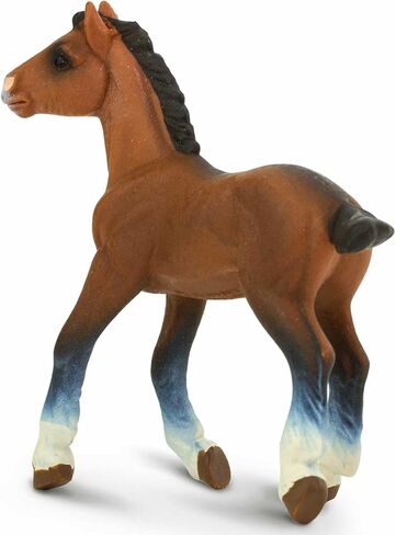 Safari Ltd. تمثال Clydesdale Foal - شخصية حصان بلاستيكية نابضة بالحياة مقاس 3.5 سم - لعبة تعليمية للأولاد والبنات والأطفال من سن 3 سنوات فما فوق in Kuwait