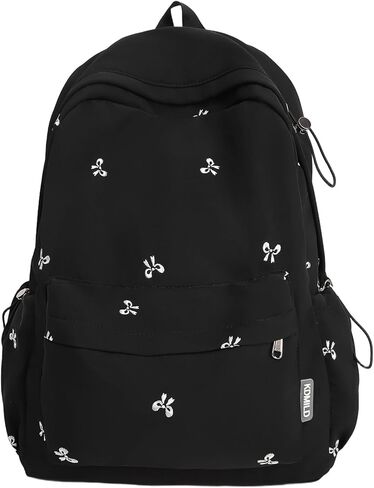 Cute Aesthetic Backpack Y2K Simple Modern Solid Color Kawaii Backpacks (Yellow, Large) in Kuwait