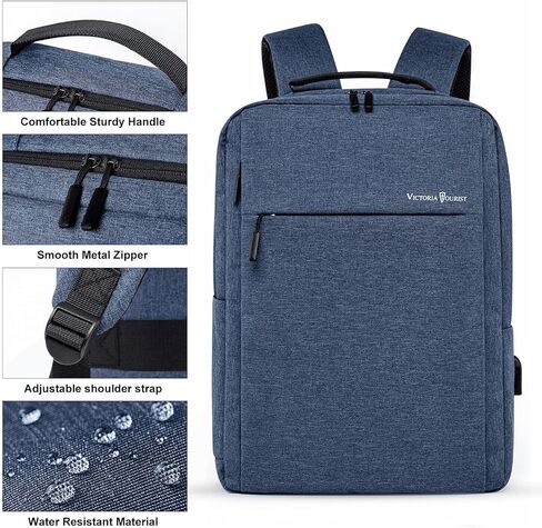 Laptop Backpack, Business Slim Durable 17 Inch Laptops Travel Backpacks with USB Charging Port, Backpacks Bookbag Computer Work Bag Gifts for Men Women Fits Notebook (Blue) in Saudi Arabia