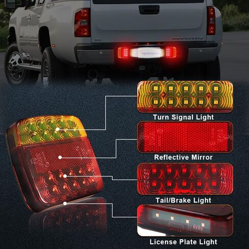 Teguangmei Magnetic Trailer Lights LED Kit, 12-24V 24.6ft Cable Magnetic Tail Light LED Towing Lights Kit for Trailer Truck Boat RV Pickup Towing Camper Caravan in Saudi Arabia