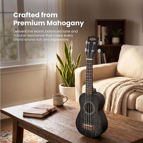 Kala Brand Music Co., 4-String Ukulele, Black (KA-15S-BLK) in Saudi Arabia
