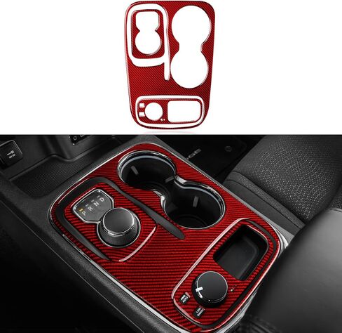 Car Gear Shift Panel Decals for 2014-2017 Dodge Durango Accessories Carbon Fiber Interior Stickers, Knob Style in Saudi Arabia