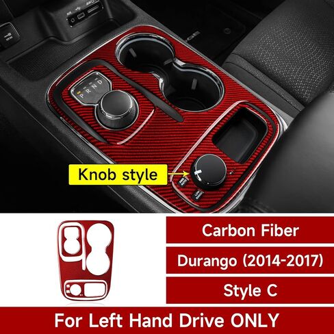 Car Gear Shift Panel Decals for 2014-2017 Dodge Durango Accessories Carbon Fiber Interior Stickers, Knob Style in Saudi Arabia