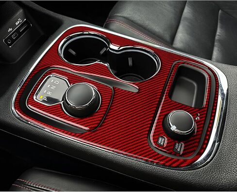Car Gear Shift Panel Decals for 2014-2017 Dodge Durango Accessories Carbon Fiber Interior Stickers, Knob Style in Saudi Arabia