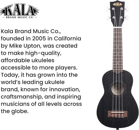 Kala Brand Music Co., 4-String Ukulele, Black (KA-15S-BLK) in Saudi Arabia