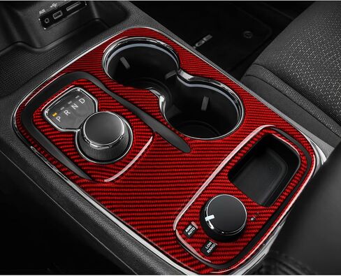 Car Gear Shift Panel Decals for 2014-2017 Dodge Durango Accessories Carbon Fiber Interior Stickers, Knob Style in Saudi Arabia