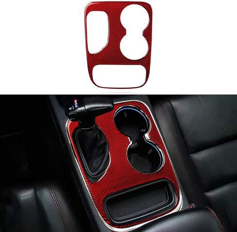 Car Gear Shift Panel Decals for 2014-2017 Dodge Durango Accessories Carbon Fiber Interior Stickers, Knob Style in Saudi Arabia
