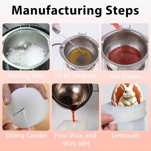 Rabbit Egg Candle Mold, Cute Easter Bunny Silicone Molds for Candle Making Aromatherapy & Handmade Wax Soap, Epoxy Resin Casting Molds for DIY Resin Craft, Perfect for Easter Home Decor in Saudi Arabia