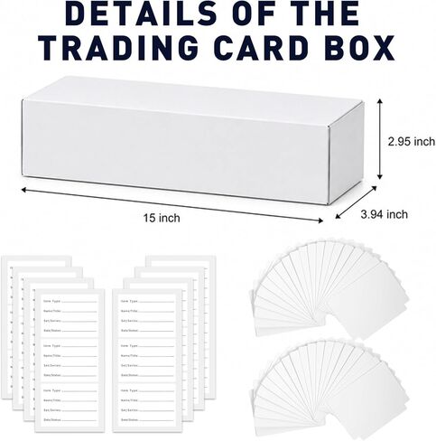 PAPIONE Trading Card Storage Box | 20-Pack 1150 Count White Corrugated Cardboard with dividers，labels & Marker pen | Bulk Sports Storage Box for TCG/Magic/Mtg storage and Collection in Saudi Arabia