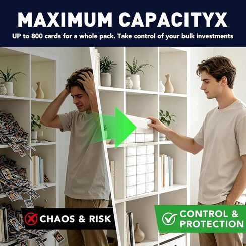 PAPIONE Trading Card Storage Box | 20-Pack 1150 Count White Corrugated Cardboard with dividers，labels & Marker pen | Bulk Sports Storage Box for TCG/Magic/Mtg storage and Collection in Saudi Arabia