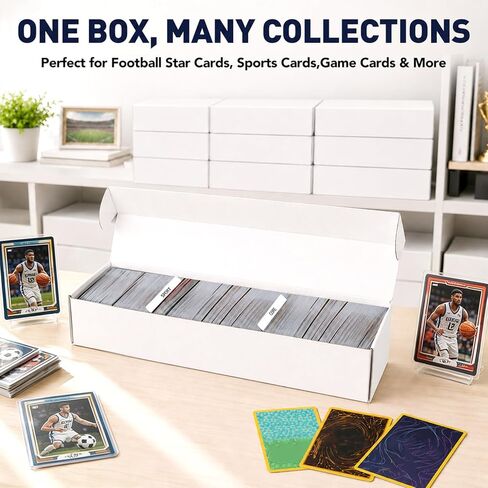 PAPIONE Trading Card Storage Box | 20-Pack 1150 Count White Corrugated Cardboard with dividers，labels & Marker pen | Bulk Sports Storage Box for TCG/Magic/Mtg storage and Collection in Saudi Arabia