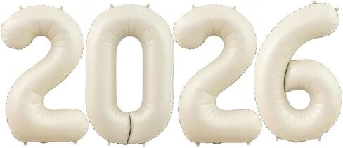 Champagne Gold 2026 Balloons, 40 Inch 2026 Number Balloon Foil New Year Balloon Numbers for New Years Eve Party Graduation Party Decoration in Saudi Arabia