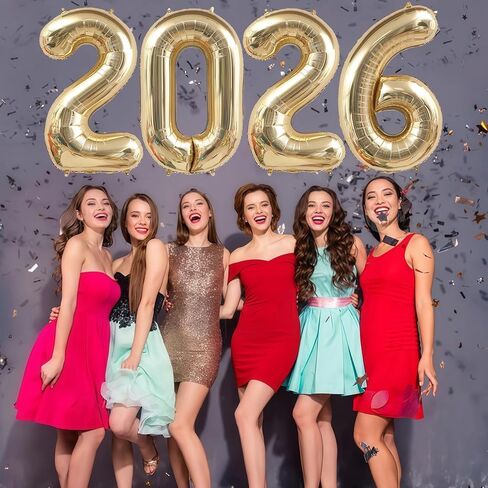 Champagne Gold 2026 Balloons, 40 Inch 2026 Number Balloon Foil New Year Balloon Numbers for New Years Eve Party Graduation Party Decoration in Saudi Arabia