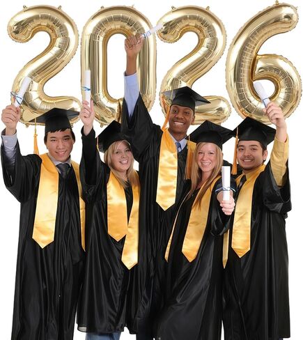 Champagne Gold 2026 Balloons, 40 Inch 2026 Number Balloon Foil New Year Balloon Numbers for New Years Eve Party Graduation Party Decoration in Saudi Arabia