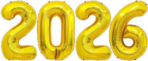 Champagne Gold 2026 Balloons, 40 Inch 2026 Number Balloon Foil New Year Balloon Numbers for New Years Eve Party Graduation Party Decoration in Saudi Arabia