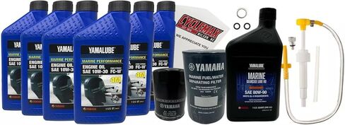 مجموعة تغيير الزيت البحري Cyclemax F200-F250 10W30 مع مجموعة مضخة التروس وفلتر فاصل مياه الوقود يناسب محرك Yamaha F250A F250B الخارجي 2005-2024 in Kuwait