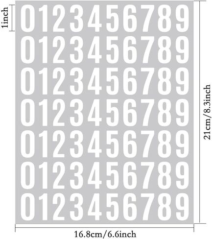 560 Pcs 1 Inch Number Stickers,8 Sheets 0-9 Self-Adhesive Vinyl Waterproof Number Labels for Office,Classroom,Mailbox,Scrapbooking,Storage Boxes (White, 1 Inch) in Saudi Arabia