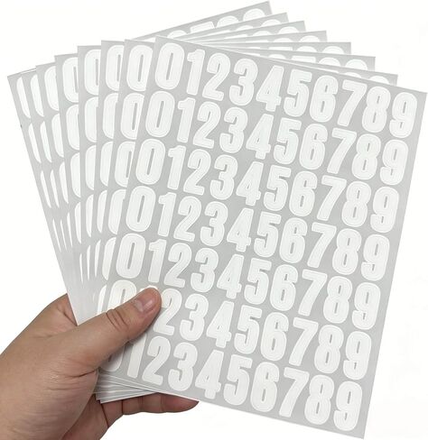 560 Pcs 1 Inch Number Stickers,8 Sheets 0-9 Self-Adhesive Vinyl Waterproof Number Labels for Office,Classroom,Mailbox,Scrapbooking,Storage Boxes (White, 1 Inch) in Saudi Arabia