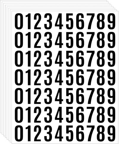 560 Pcs 1 Inch Number Stickers,8 Sheets 0-9 Self-Adhesive Vinyl Waterproof Number Labels for Office,Classroom,Mailbox,Scrapbooking,Storage Boxes (White, 1 Inch) in Saudi Arabia
