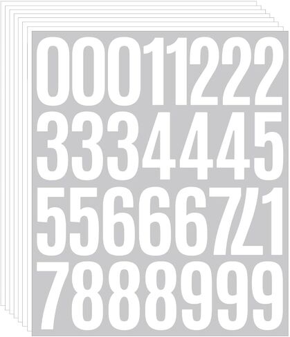 560 Pcs 1 Inch Number Stickers,8 Sheets 0-9 Self-Adhesive Vinyl Waterproof Number Labels for Office,Classroom,Mailbox,Scrapbooking,Storage Boxes (White, 1 Inch) in Saudi Arabia