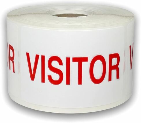 Labels and More Red Visitor (Text Only) Stickers 2x3-inch Name Tag Visiting Identification Self Adhesive Labels (1) Roll of 500 Labels in Saudi Arabia