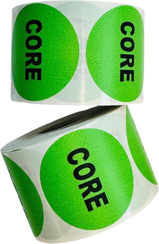 Labels and More Core Labels 2" Round Green Warehouse Inventory Stickers Peel & Stick 2 Rolls 1000 Total in Saudi Arabia