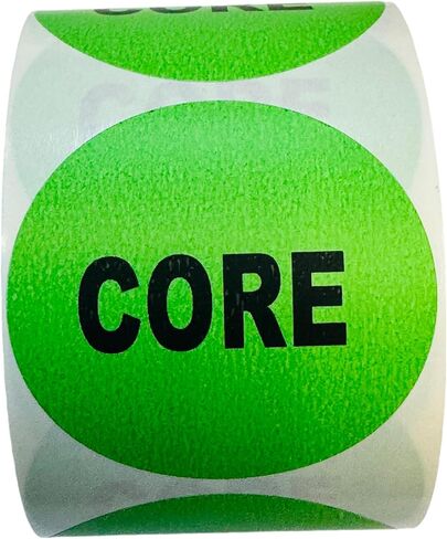 Labels and More Core Labels 2" Round Green Warehouse Inventory Stickers Peel & Stick 2 Rolls 1000 Total in Saudi Arabia