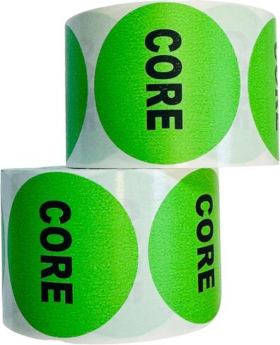 Labels and More Core Labels 2" Round Green Warehouse Inventory Stickers Peel & Stick 2 Rolls 1000 Total in Saudi Arabia
