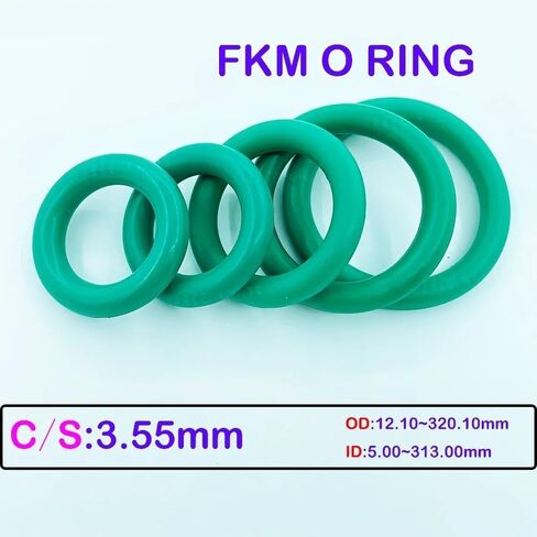الأخضر FKM يا خاتم الختم CS3.55mm سمك OD12.10mm ~ 320.10mm النفط مقاومة الأحماض والقلويات ختم طوقا يا الدائري (OD61.10mm (7 قطع)) in Kuwait