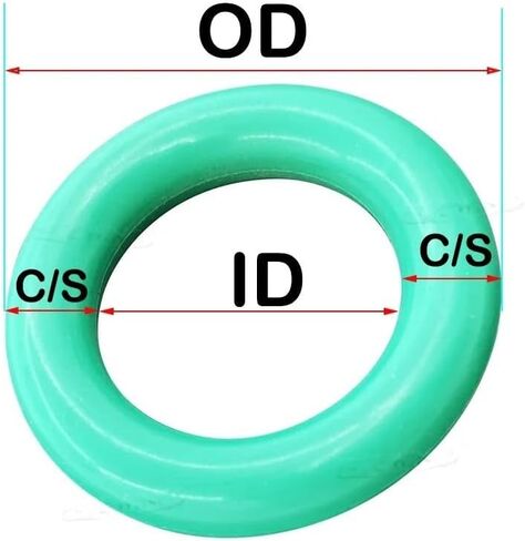 الأخضر FKM يا خاتم الختم CS3.55mm سمك OD12.10mm ~ 320.10mm النفط مقاومة الأحماض والقلويات ختم طوقا يا الدائري (OD61.10mm (7 قطع)) in Kuwait