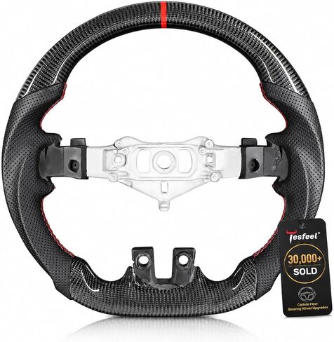 Steering Wheel, Full Leather D-Shaped Flat-Bottom Steering Wheel for Dodge/Jeep Grand Cherokee/SXT/GT/RT/SRT/HELLCAT 15-24, Perforated Leather Grip, Premium Replacement Auto Steering Wheel in Saudi Arabia