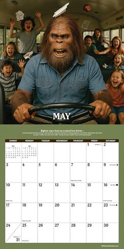 Off The Grid Calendars - 2026 9 to 5 Bigfoot | 12" x 12" | Wall Calendar - Funny White Elephant Gift in Saudi Arabia