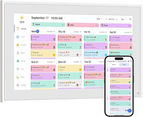 LiviNGPAi 21.5 Inch Digital Calendar Chore Chart with 1080P Full HD Touchscreen Smart Family Planner Digital Wall Calendar with WiFi Sync for Home and Office Gift for Mom, Unique Thoughtful Gift for Women and Family in Saudi Arabia
