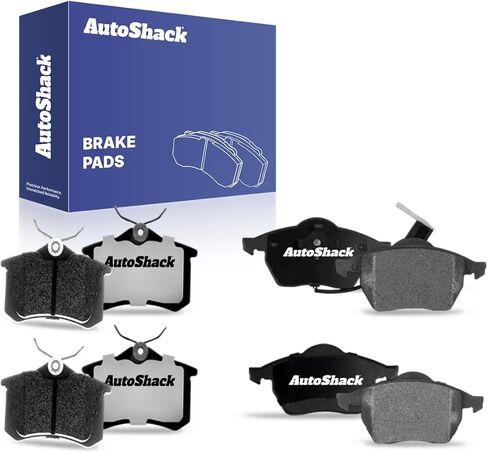 مجموعة وسادات الفرامل الأمامية والخلفية من السيراميك من AutoShack لسيارة Volkswagen & Audi، Beetle 2000-2010 Jetta 1999-2005 Golf 1999-2006 TT Quattro 2000-2006 TT 2000-2006، FWD AWD L4 1.8L 1.9L 2.0L L5 2.5L V6 2.8L in Kuwait