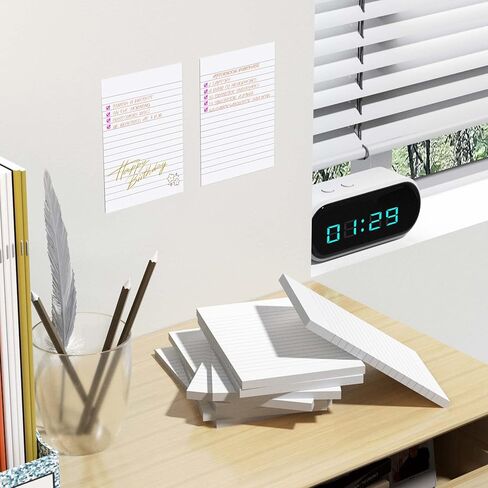 Lines Sticky Notes, 8 Pack Self-Stick Note Pads 4 x 6 in Small Sticky Notepads Power Sticking Pads College Ruled Memo White Paper, 30 Sheets/Pad, Easy to Post Adhesive Pads for Office, Home, School in Saudi Arabia