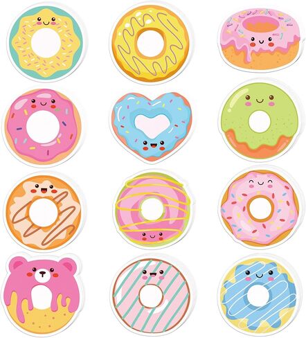 240 Pages Donut Sticky Notes Set - 12 Donut Designs Self-Sticky Notepads with Cute and Colorful Donuts Designs for Writing Memos, Reminders, and Notes, Donuts Party Favors, Holiday Appreciation Gifts in Kuwait