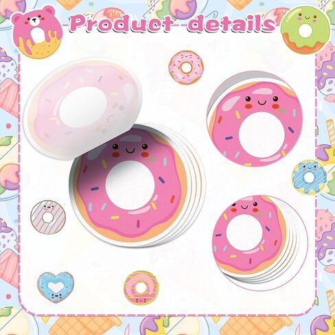 240 Pages Donut Sticky Notes Set - 12 Donut Designs Self-Sticky Notepads with Cute and Colorful Donuts Designs for Writing Memos, Reminders, and Notes, Donuts Party Favors, Holiday Appreciation Gifts in Kuwait