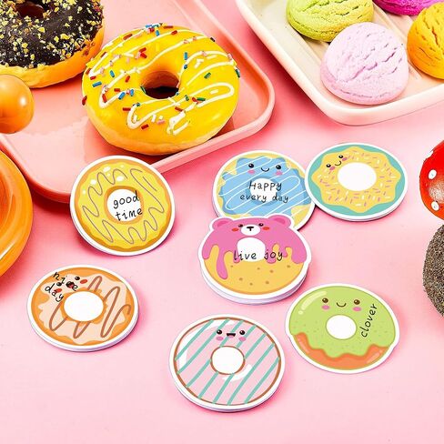 240 Pages Donut Sticky Notes Set - 12 Donut Designs Self-Sticky Notepads with Cute and Colorful Donuts Designs for Writing Memos, Reminders, and Notes, Donuts Party Favors, Holiday Appreciation Gifts in Kuwait