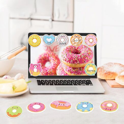 240 Pages Donut Sticky Notes Set - 12 Donut Designs Self-Sticky Notepads with Cute and Colorful Donuts Designs for Writing Memos, Reminders, and Notes, Donuts Party Favors, Holiday Appreciation Gifts in Kuwait