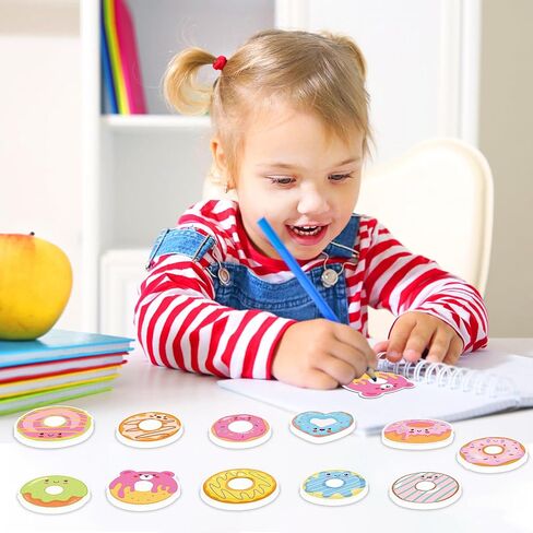 240 Pages Donut Sticky Notes Set - 12 Donut Designs Self-Sticky Notepads with Cute and Colorful Donuts Designs for Writing Memos, Reminders, and Notes, Donuts Party Favors, Holiday Appreciation Gifts in Kuwait